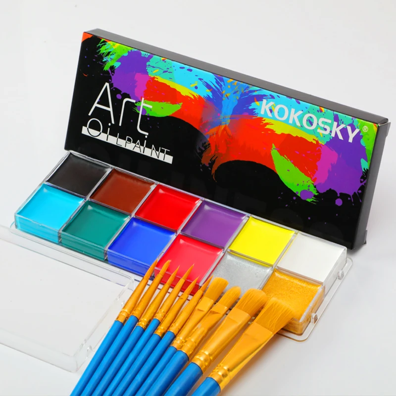 12-Color Facial And Body Painting Set, Safe And Non-Toxic, Suitable For Halloween, Carnival, children And Adults