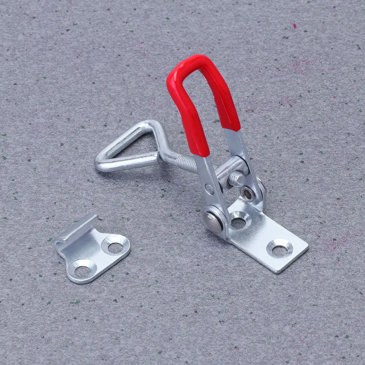 2Pcs Side Mount Hold-Down Toggle Clamp U-Shaped Steel Latch with Plastic Handle for Cabinet Door Box Case Trunk Chest Welding