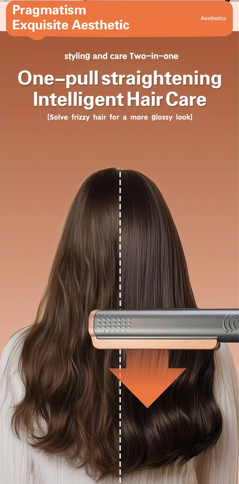 TINSOL 2-in-1 Professioneller Haarglätter Lockenstab, Negativ-Ionen-Conditioner mit LCD-Haarglätter mit breitem Panel – Detail 6