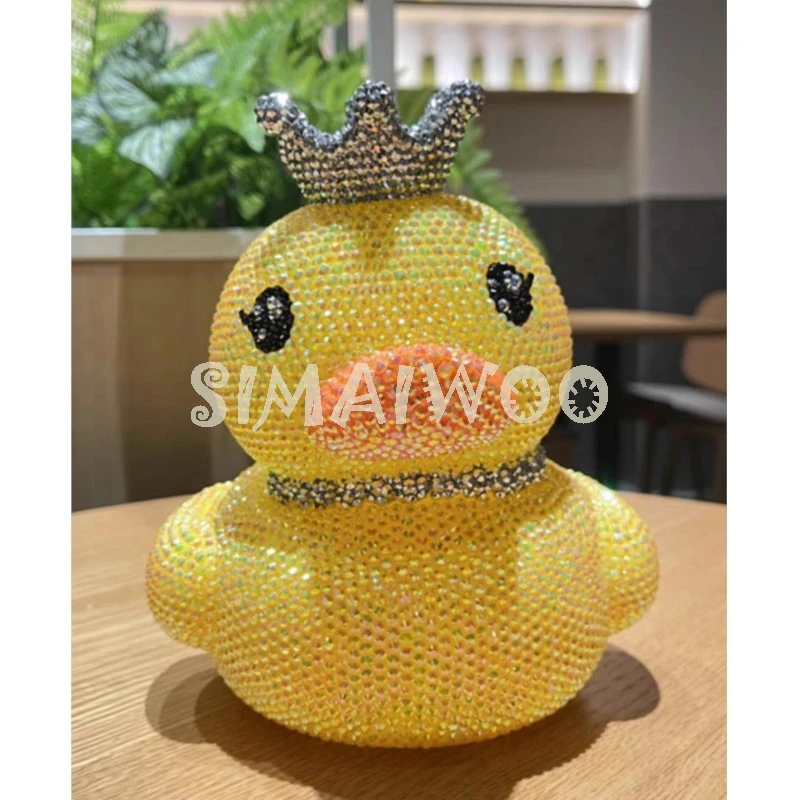 Rhinestone Emboidery Yellow Crown Duck Coin Storage Handcraft DIY Kit Diamond Painting Mosaic Kid Birthday Creative Bling Gift