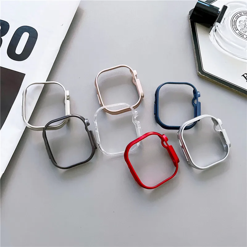 Funda de reloj de PC chapada a la moda para Apple iWatch 8 7 S7 S8 ultra carcasa con marco hueco 41mm 45mm 49mm