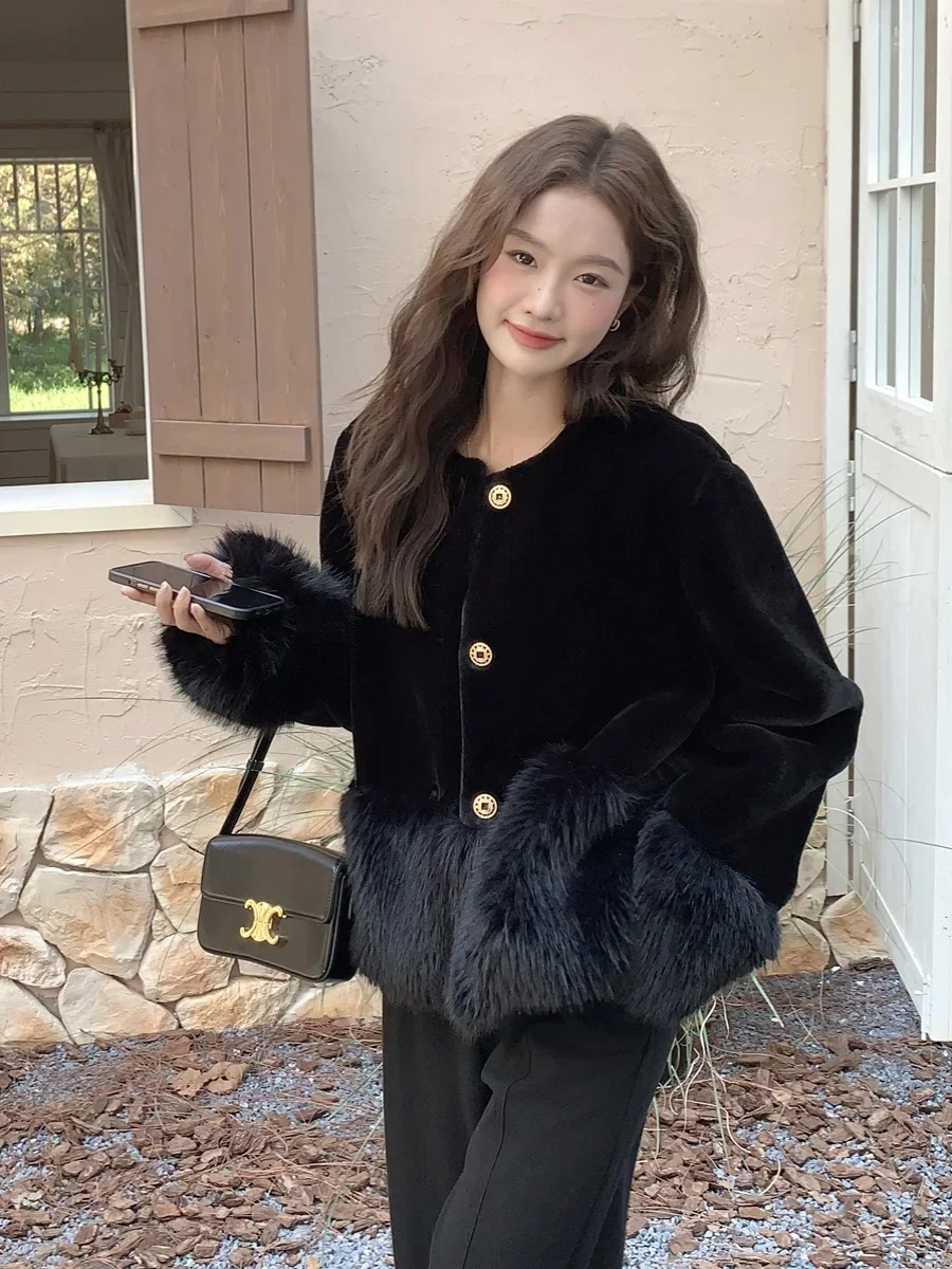 Jacket Women's Winter Elegant Chinese Imitation Fur Environmentally Friendly Fox Hair Black Mink Coat Women Jacket