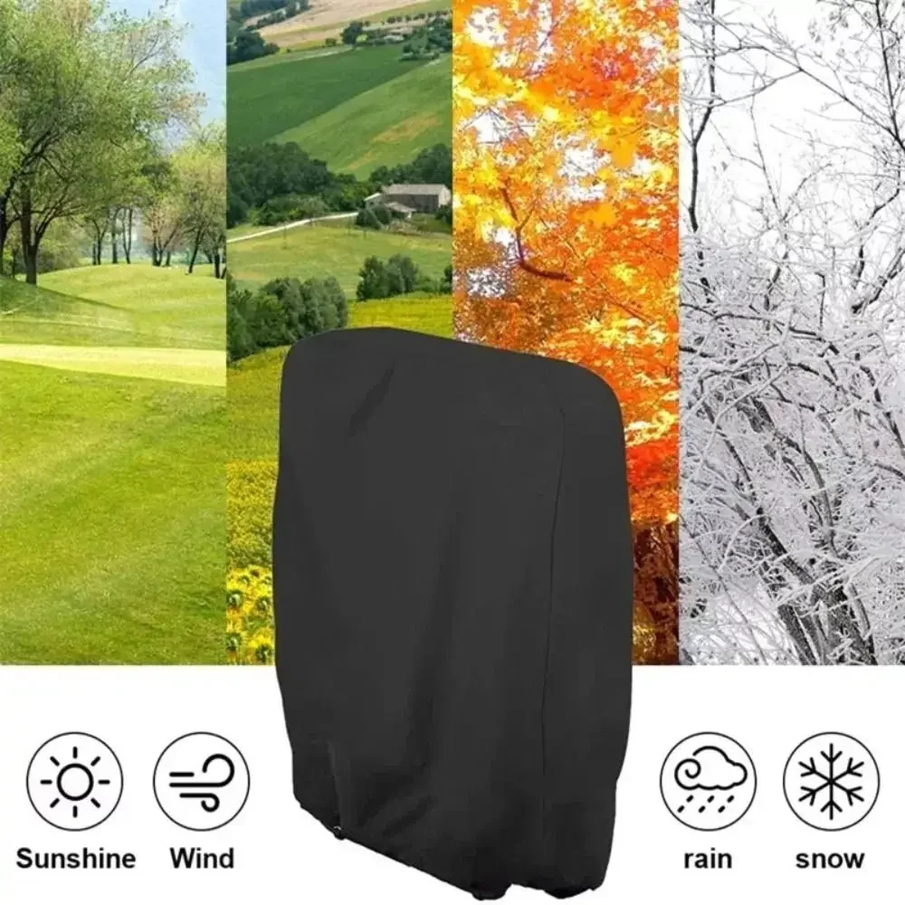 Garden/Outdoor Folding Chair Cover, Black Waterproof & UV-Resistant, Durable Fabric Protector for Patio Furniture, All-Season