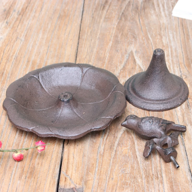 Cast Iron Vintage Storage Tray Wrought Iron Bird Lotus Leaf Tray Gift Entryway Decoration Nordic Props Key Miscellaneous Tray