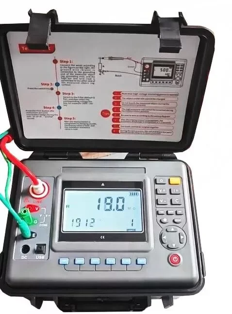 High Voltage Insulation Resistance Tester Digital Megohmmeter with 5KV 10TΩ 6mA