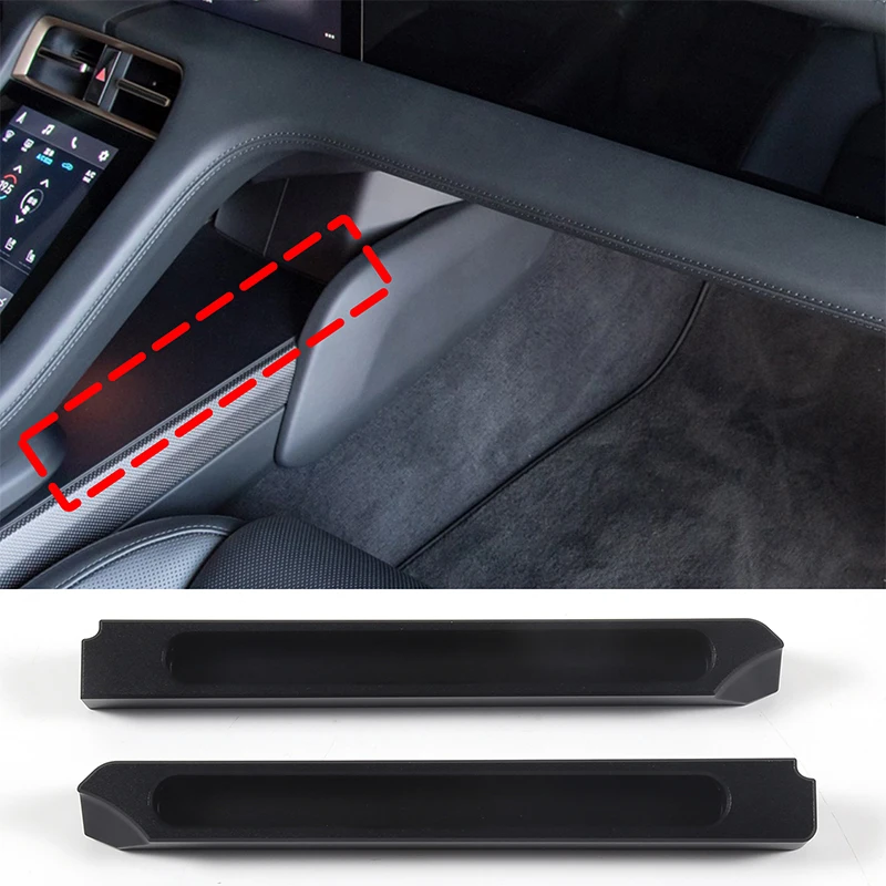 Storage Box Under the Center Console for Porsche Taycan 2019-2022 Car Side Storage Box Aluminum Alloy Accessories 2 Pcs