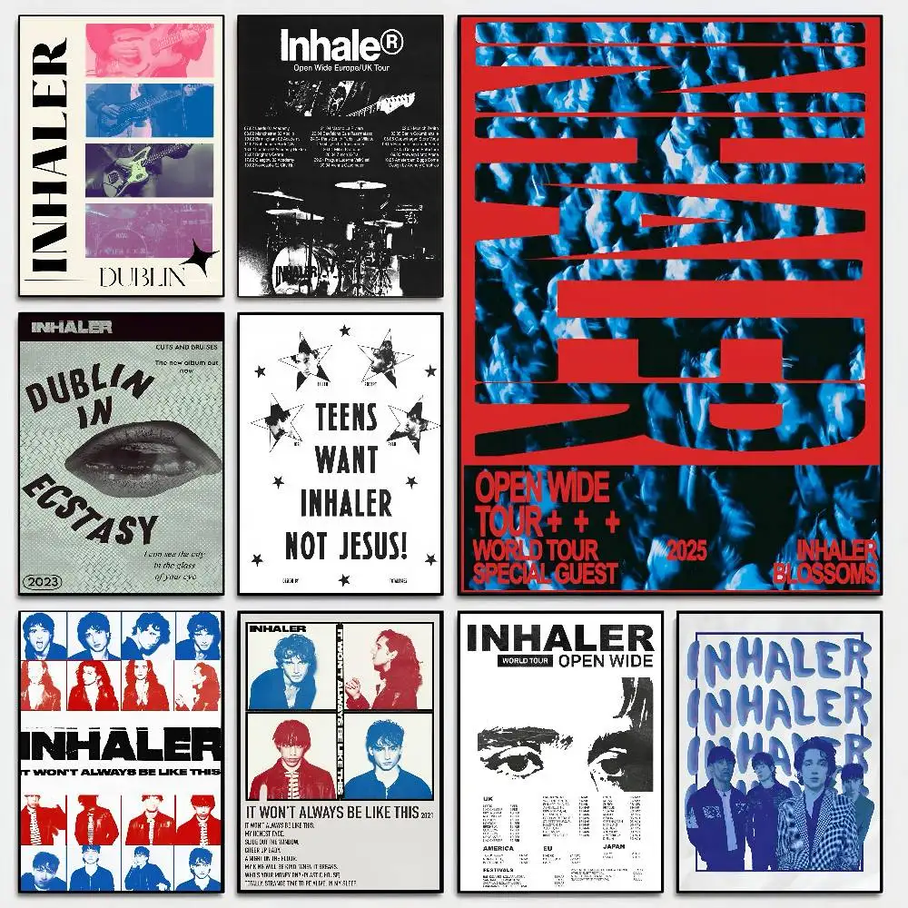 Rock Band Inhaler Poster Self-adhesive Art Room Entrance Restaurant Wall Decor Art Painting