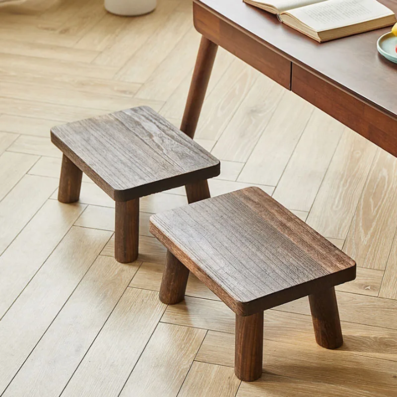 

Wooden Step Stool Household Solid Wood Shoe Changing Stool Adults Anti-Slip One Step Stool Shower Stool For Home Living Room