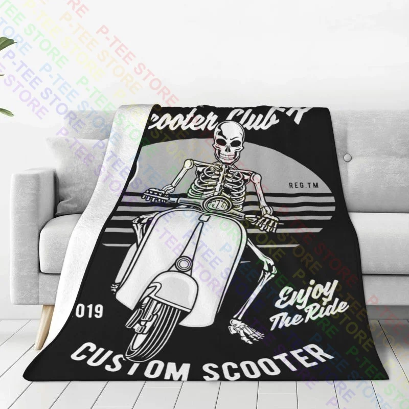 Equitation Scooter Homme Mod Lambretta Vespa Paul Weller Blanket Bedding Comfortable Couch Blanket