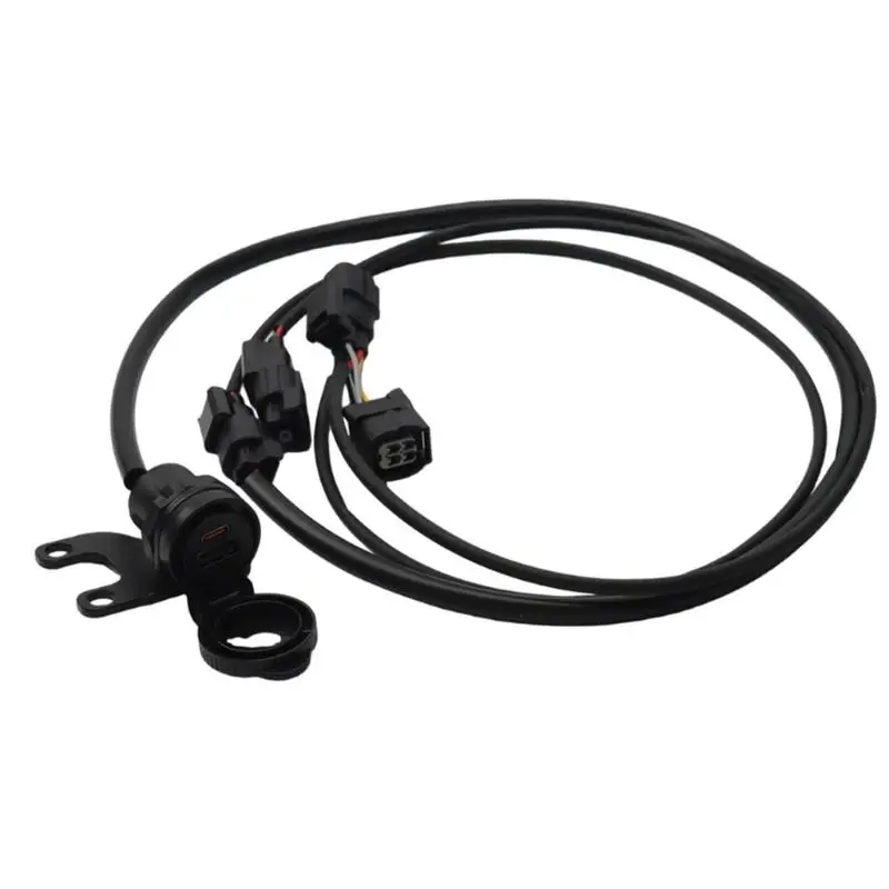 Black Bike Power Socket with Cover, Bracket and 20 Cable Set for 750X 21-24