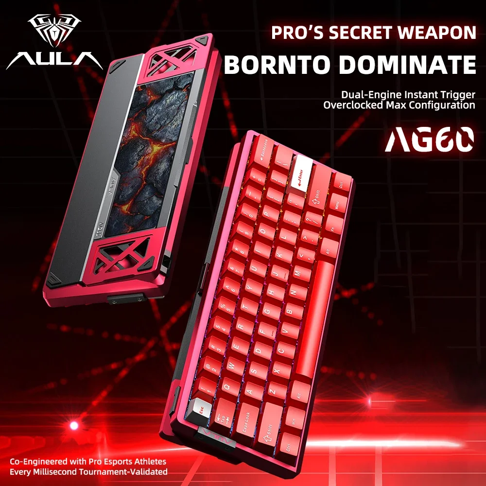 AULA AG60 Pro Wired Mechanical Keyboard Custom Full Aluminum High Performance RT0.001 8K Magnetic Axis for Esports And FPS Games