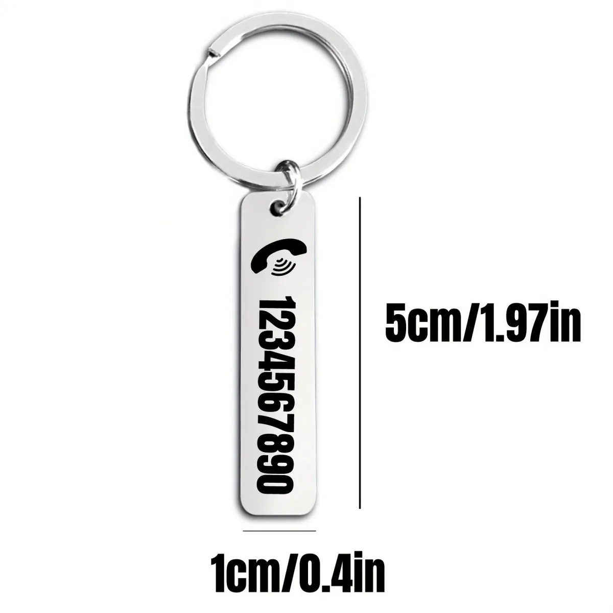 Double-sided engraved stainless steel keychain with custom names and numbers, anti-lost cute gift for parties
