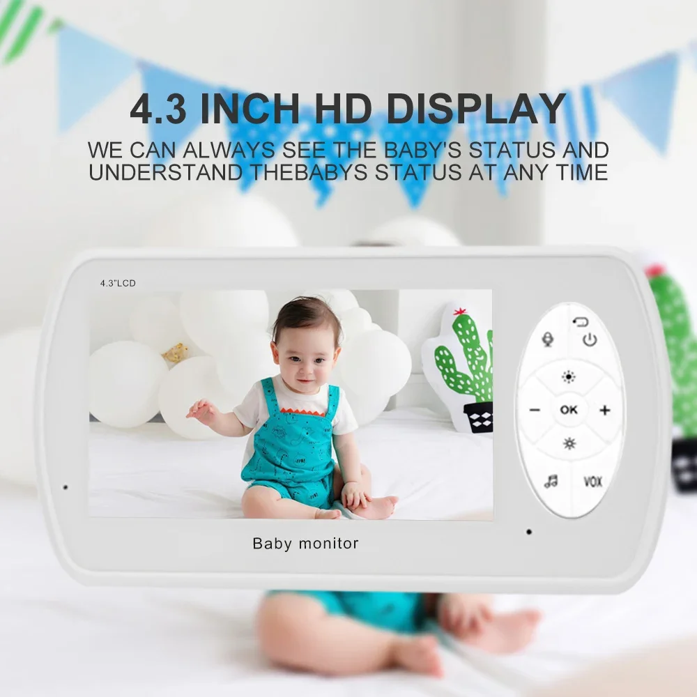 4.3 Inch Smart Porble Wifi Baby Sleep Care Flexible Wireless Ip Best Seller Video Audio 1080p 