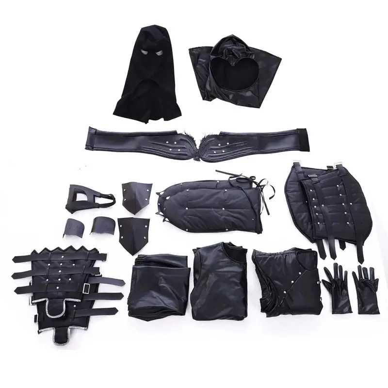 Qq 123 jogo ninja noob sabot cosplay traje preto uniforme de combate masculino combate halloween carnaval festa terno completo