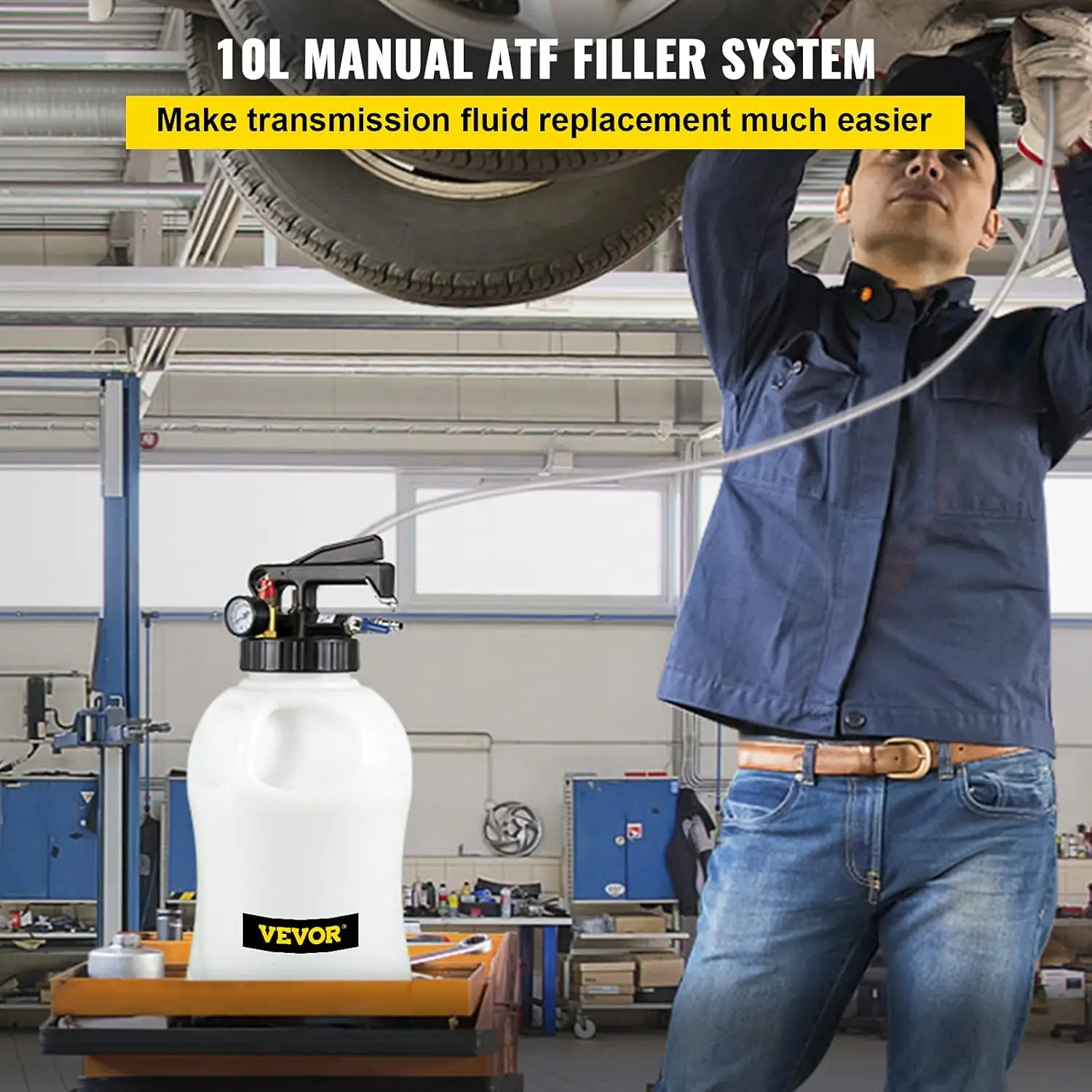 Transmission Fluid Pump 2 Way ATF Refill System Dispenser, Oil and Liquid Extractor 10 Liter Large Capacity