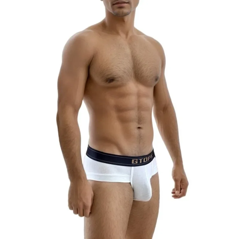 2pcs Men Underwear Sexy Briefs Extra Large U Convex Pouch Sweat Wicking Breathable Men Underwear Briefs