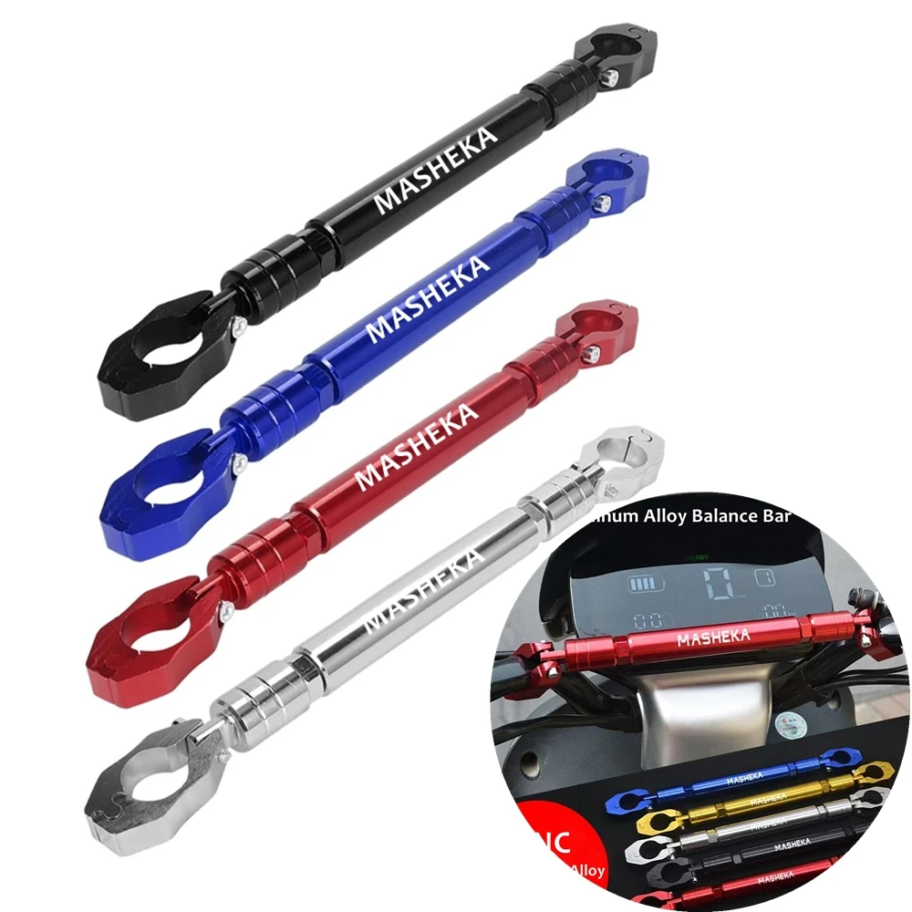 MASHEKA 22mm Motorcycle Handlebar Adjustable Crossbar CNC  Aluminum Thicken Bold Balance Bracket Steering Wheel Reinforce Rod