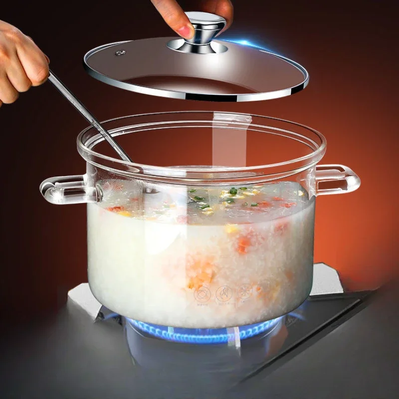 Glass Pots Home Gas Stove 220V Electric Pottery Stove Double Ear Soup Pan Can Be Open Fire High Temperature Resistance Stew Pot