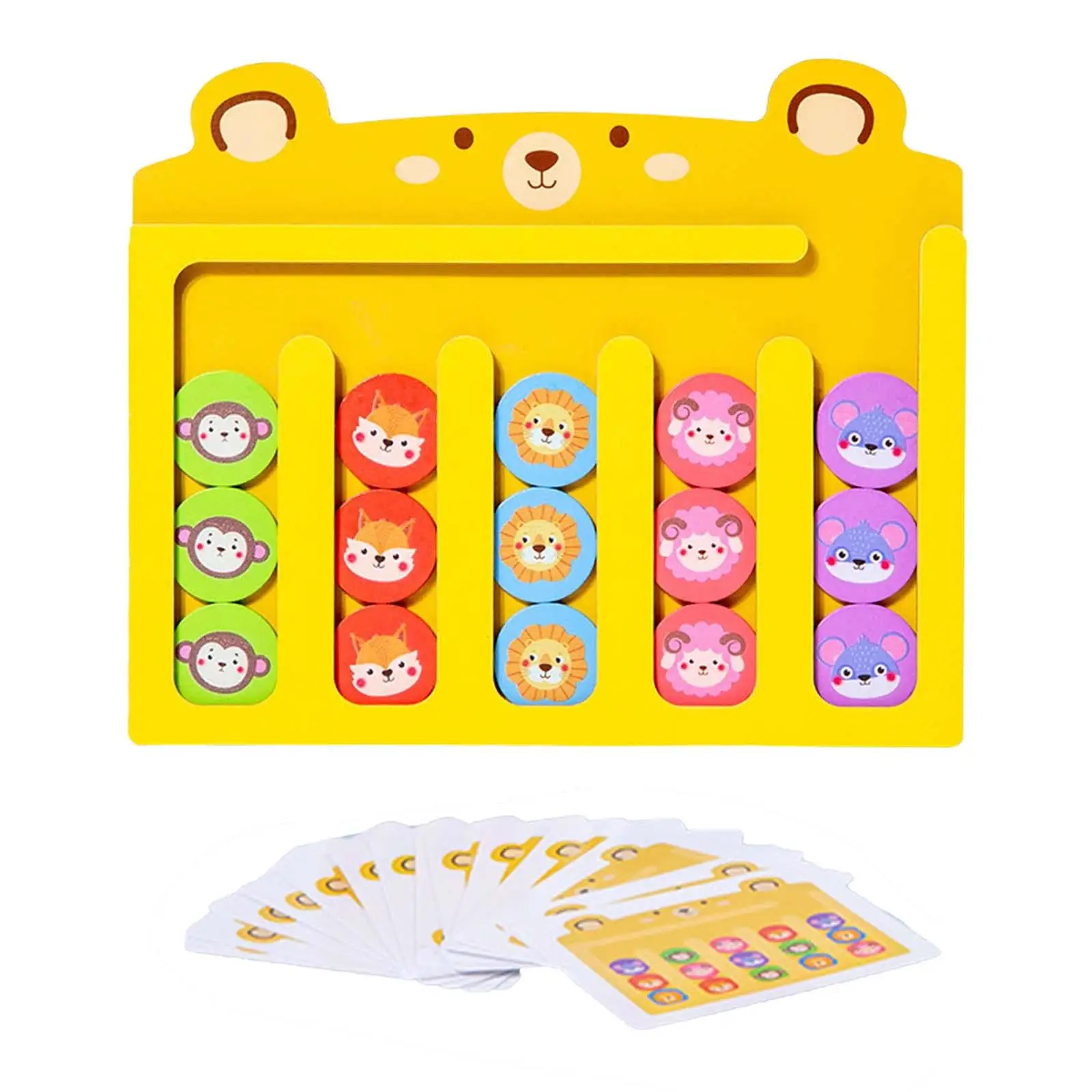 Rompecabezas deslizante con forma de Color, juguete de rompecabezas deslizante, juguetes de regalo montessori, acertijos, patrón de animales y juego a juego de colores