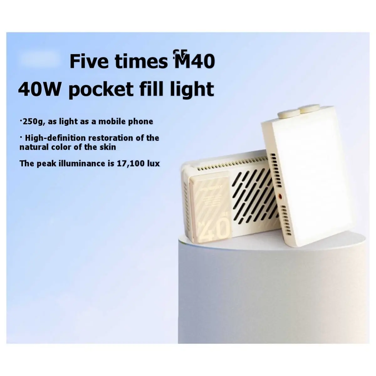 AA80 FIVERAY M40 SE 40W Portable LED Video Light Bi-Color 2700K-8500K Photography for Vlog Live Streaming Fill Light