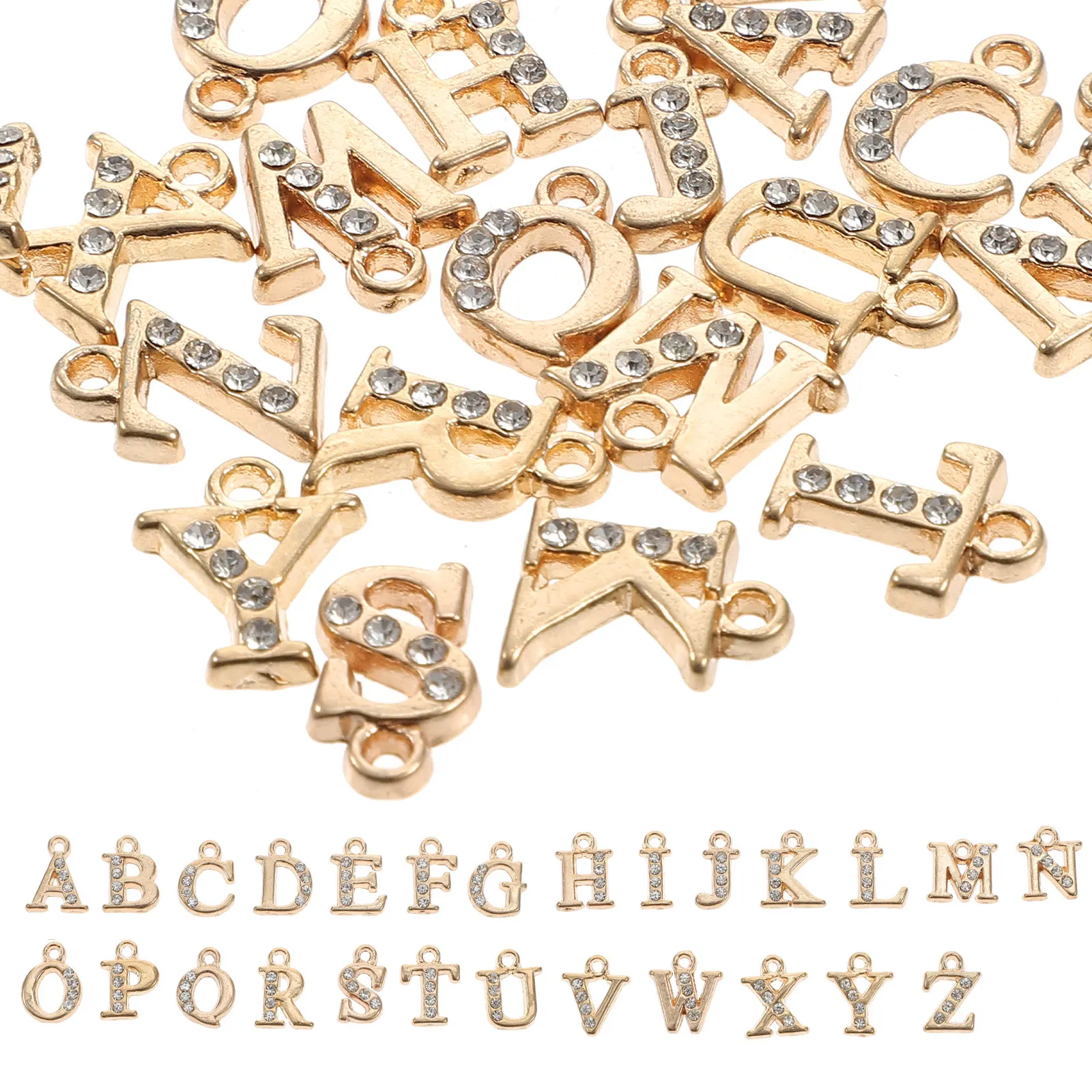 

26pcs Letter Pendant Alloy Durable SmoothEdges DIY Jewelry Crafts Diy Letter Charms Alphabet Bead Necklace Accessories