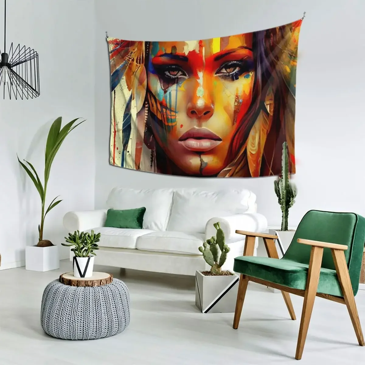 

Powerful American Native Woman #6 Tapestry Wall Hanging Aesthetic Room Decors House Decor Carpet On The Wall Tapestry