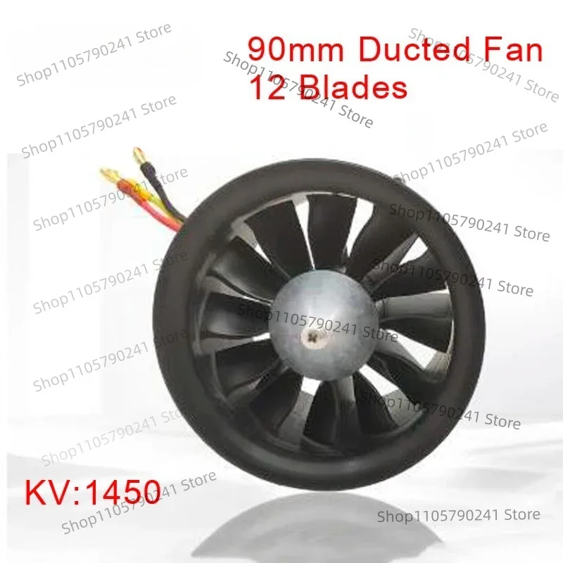 90mm 12 Blades EDF Ducted Fan Unit with Brushless Motor 6S 8S 12S Power System for RC Jet Airplane Drone FPV Parts