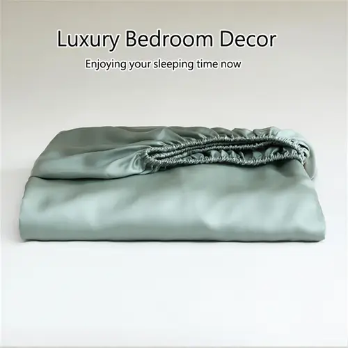 100% Mulberry Silk Fitted Bed Sheet with Elastic Bands 23 Momme Smooth Natural Silk Mattress Cover Single Double King Queen Bed - Image 5