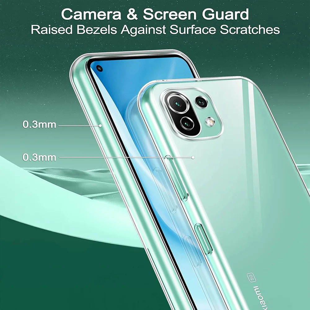 Silicone Soft Case For Xiaomi Mi 11 Lite 11i 11X Pro Ultra 5g Ultra Thin Clear Slim Phone Shell Shockproof Transparent TPU Cover view 3