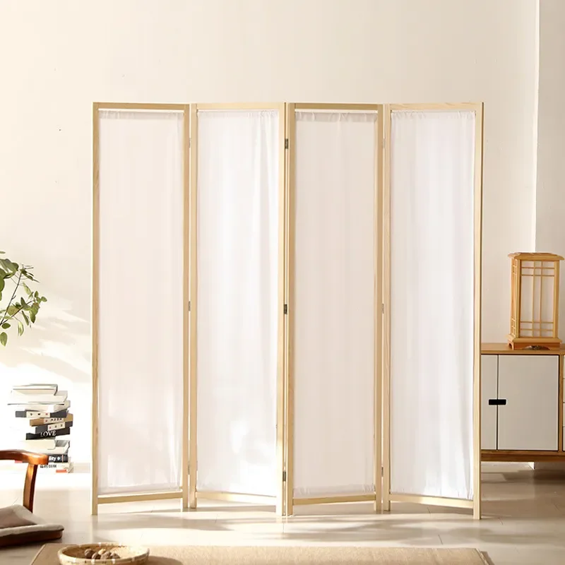 Removable Washable Fabric Screen Simple Partition Entrance Movable Folding Screen for Hotel Home Office Wholesale