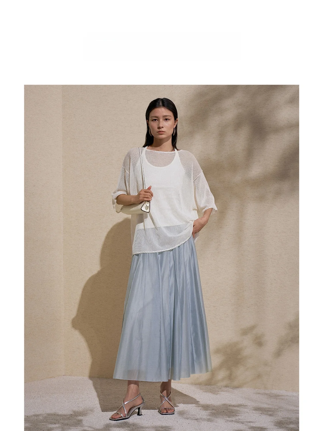 Loose Fit Knitted Oversize Shoulder Drop Sleeve Top Women's Lazy Relaxing Summer New Style City Walk Casual Outerwear