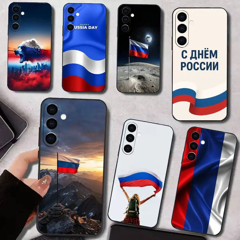 R-Russia F-Flag   Phone Case For Samsung Galaxy A73,A72,A71,A70,A53,A52,A51,Others Soft Black Cover