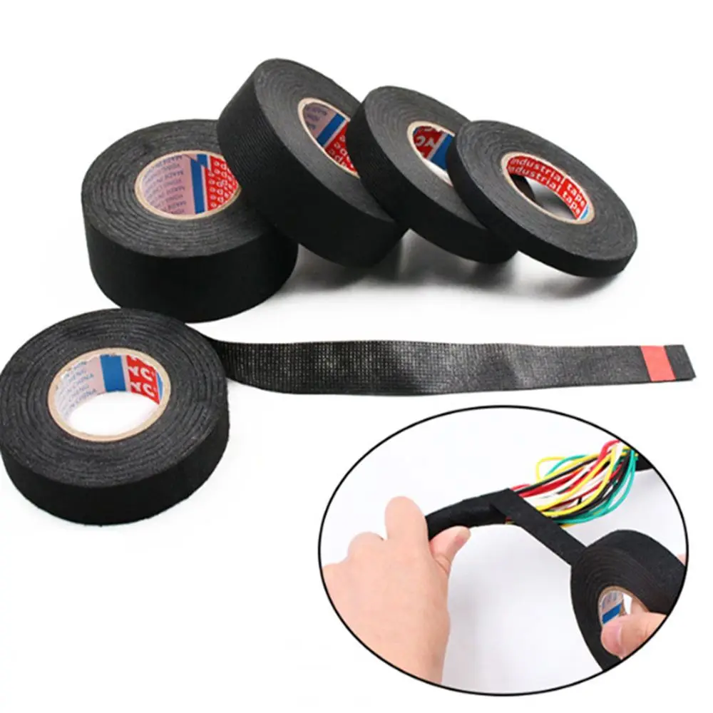 15/25M Width 9/15/19/25/32MM Loom Cable Fixed Automotive Wire Harness Tape Adhesive Cloth Fabric Heat-resistant