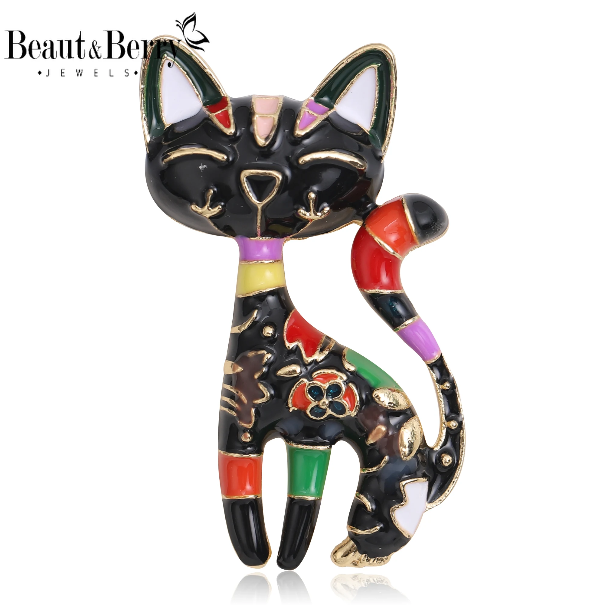 Women Accessories Combo Gift - Beaut&Berry Cute Enamel Cat Brooches for