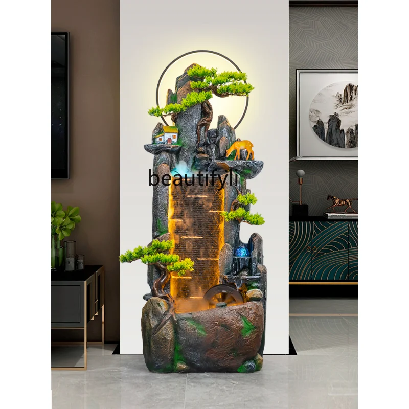 Artificial Mountain and Fountain Handmade Landscape Circulating Water Living Room Humidification Fish Pond Office FloorOrnaments