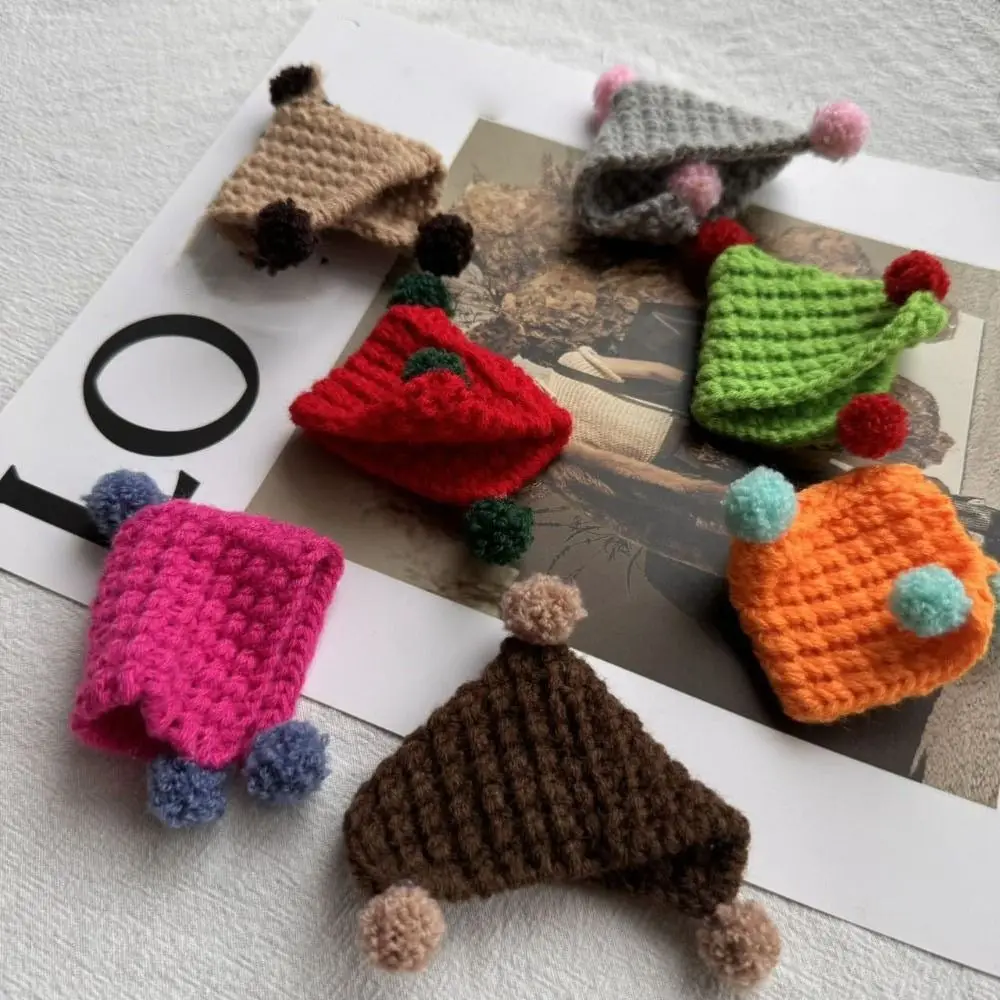 Fashion Knitted Hat for 10cm Cotton Dolls Candy Color Cute Mini Animal Casual Wear Hat for Plush Doll Knitted Skirt Accessories