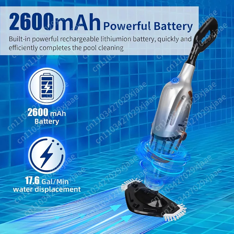 Rechargeable Handheld Pool Vacuum Cleaner, Cordless Design for Above Ground and Pools
