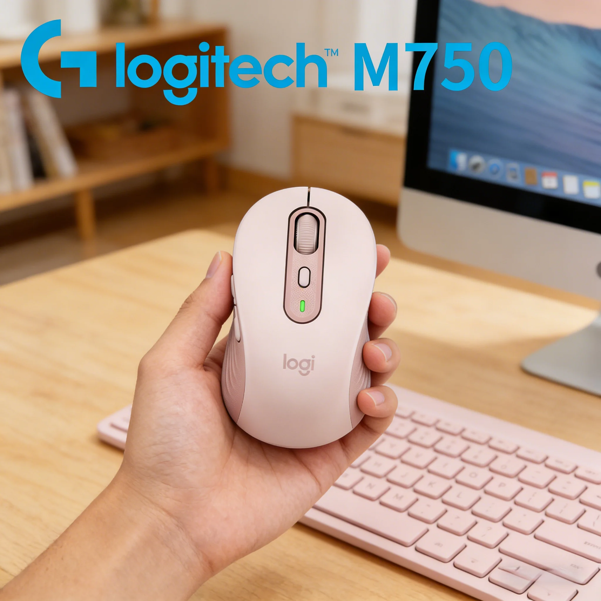 

Беспроводная мышь Logitech M750, Bluetooth, Logi Bolt Dual Mode, бесшумная, эргономичная, с программируемыми кнопками для ПК, ноутбуков, офиса, Mac