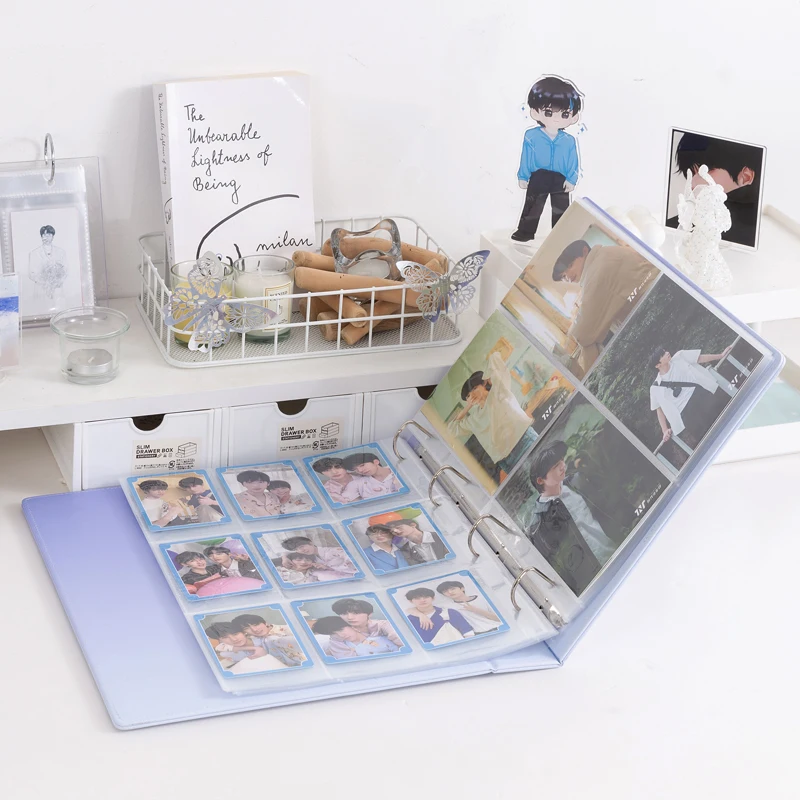 

9-Pocket A4 Photo Album Binder, Gradient PU Leather Scrapbook for K-Pop Photocards, Polaroid, Postcard & Laser Ticket Storage