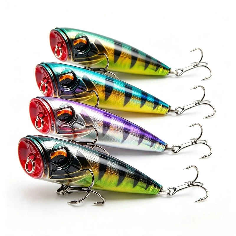 2PCS/3PCS/4PCS Splash Dual-Mode Popper Hard Bait Long Cast Floating Lure Culter Bass Perch Freshwater Saltwater Fishing Tackle