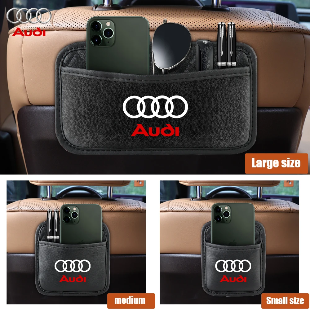 Car Storage Bags Seat Back Side Door Stowing Tidying Pocket For Audi A1 A2 A3 A4 A5 A6 A7 A8 Q1 Q2 Q3 Q4 Q5 Q6 Q7 Q8 TT RS3 RS7 