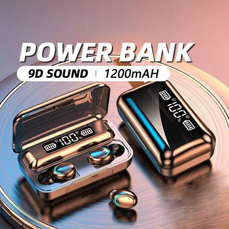 Auriculares inalámbricos F9 TWS Bluetooth 5,0, auriculares Hifi con cancelación de ruido y micrófono, auriculares deportivos manos libres para teléfono