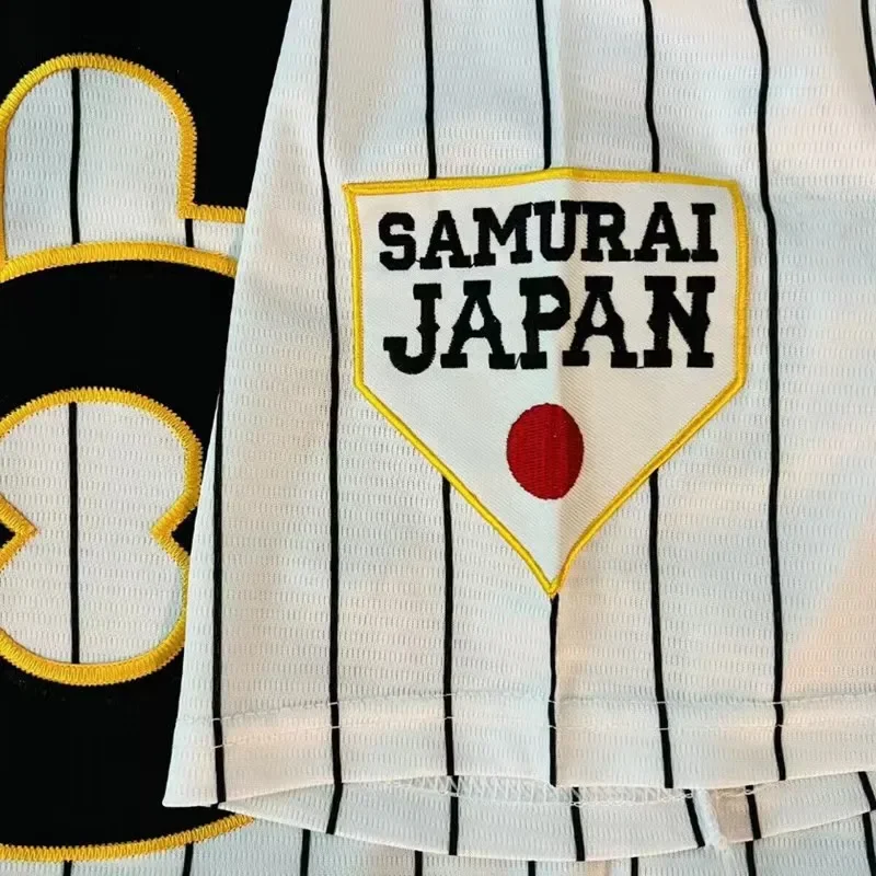 Japan 16 OHTANI Baseball Jersey Oversize Outdoor Sportswear Embroidery Sewing Stripes Hip Hop Cloth High Street T-Shirts
