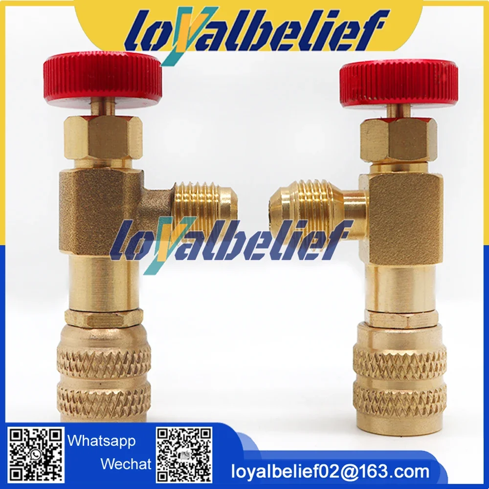 

New AC Refrigerant Safety Valve R410A R22 1/4 " Refrigeration Charging Safety Liquid Adapter Hand Tool Parts