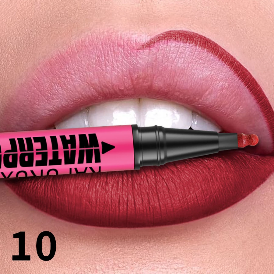 1PC Vloeibare Matte12-Kleur Lipliner Potlood Waterdicht Plumping Vlek Lippenstift Natuurlijke Lip Liner Overzicht Lippen Contour Make-Up