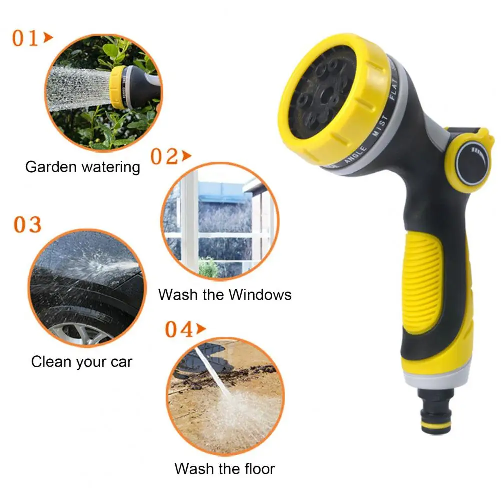 Water Hose Nozzle Sprayer Thumb Control 10 Modes Heavy Duty Washing Garden Yard Lawn Watering Hose Spray Nozzle Car Wash Supply