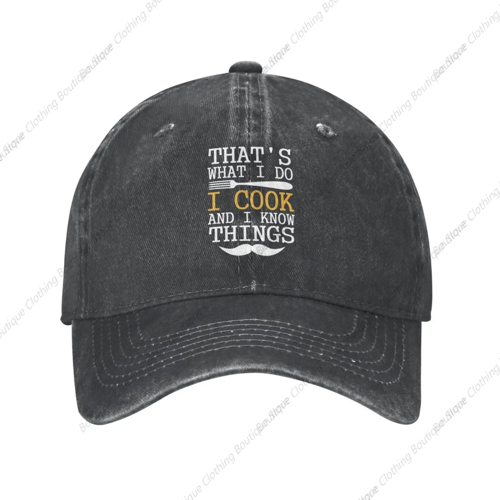 Womens Baseball Hats Farm Animal Lover Caps for Mens That's What I Do I Cook and I Know Things Low Profile Hats Black