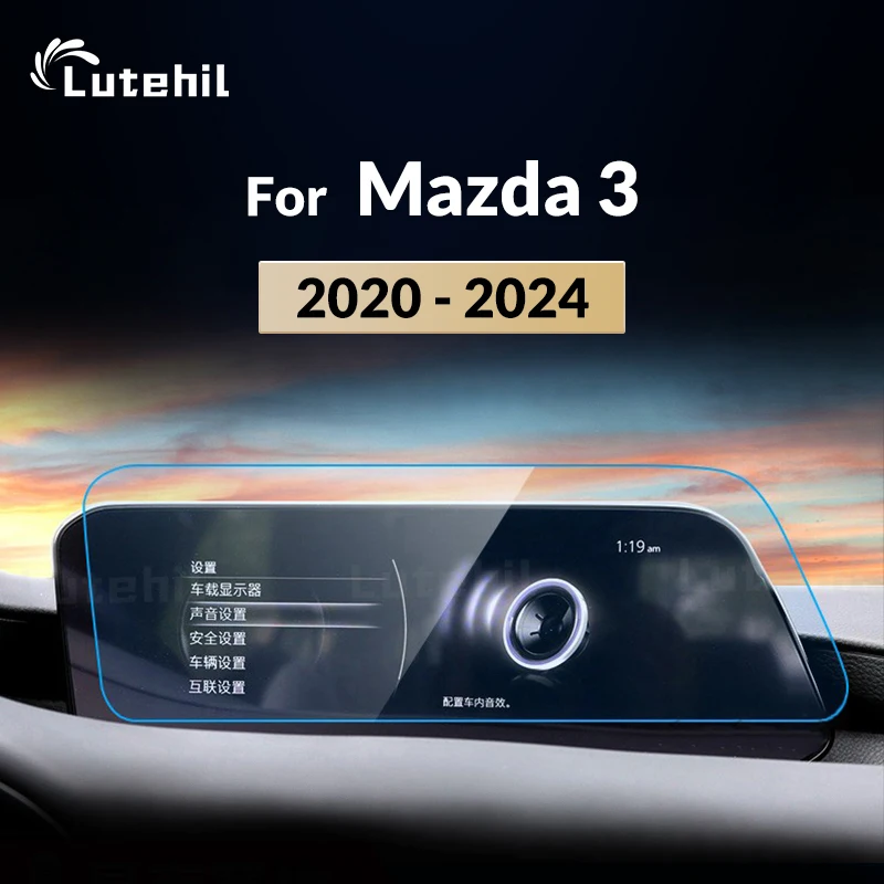 LUTEHIL For Mazda 3 8.8Inch 2020-2024 23 22 21 Car Navigation Tempered Glass Screen Protector Film Auto Interior Protective