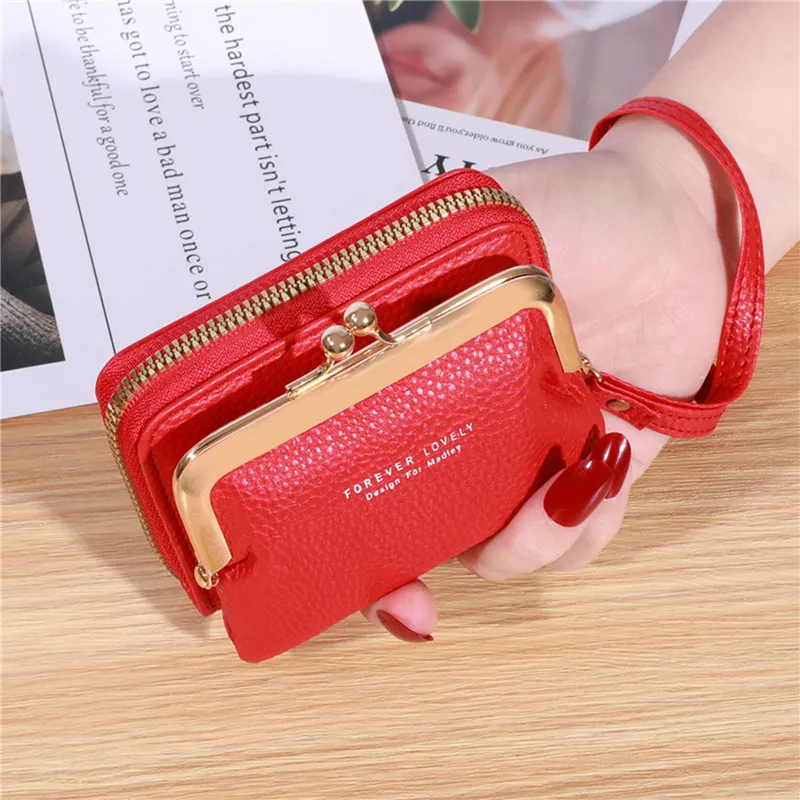 

New Women's Mini Women's Wallet Wrist Strap Short Zero Wallet Coin Clip Bag Multi Card Card Bag Money Clip