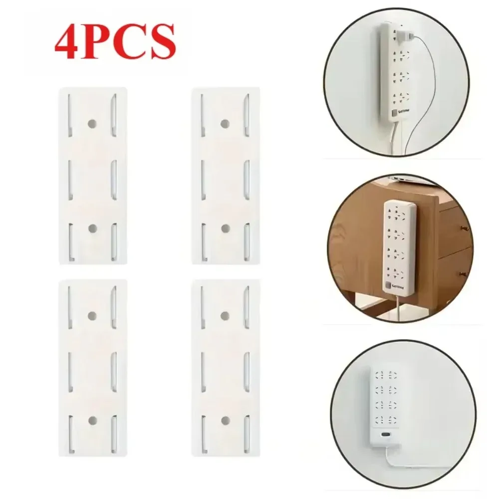 An der Wand montierter, selbstklebender Steckdosenleisten-Fixierer, abnehmbarer Kabel-Organizer, Desktop-Steckdosenhalter für Büro und Zuhause